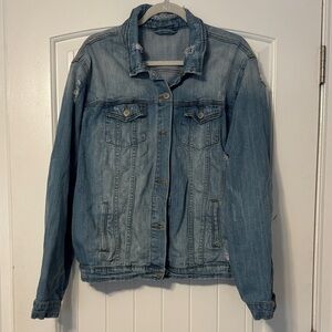 Distressed Denim Blue Women's Jacket